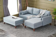 Stūra dīvāns-gulta Bella Soft Mini Köşe Right, zils cena un informācija | Stūra dīvāni | 220.lv