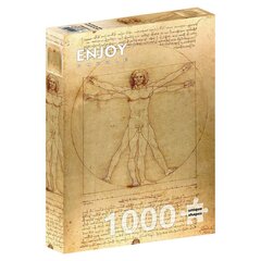 Puzle Enjoy Puzzle Leonardo Da Vinci: The Vitruvian Man, 1000 d. cena un informācija | Puzles, 3D puzles | 220.lv