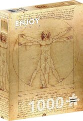 Puzle Enjoy Puzzle Leonardo Da Vinci: The Vitruvian Man, 1000 d. cena un informācija | Puzles, 3D puzles | 220.lv