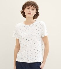 Женская футболка Tom Tailor, белый/синий цена и информация | Женские блузки, рубашки | 220.lv