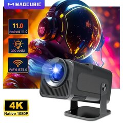 4K Android 11 проектор родной 1080P 390ANSI двойной Wi-Fi6 BT5.0 1920*1080P домашний кинотеатр портативный цена и информация | Проекторы | 220.lv