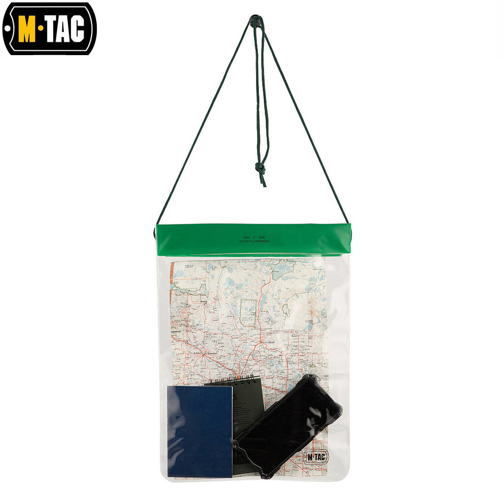 Ūdensizturīgs dokumentu futrālis M-Tac, 32x25 cm, caurspīdīgs цена и информация | Ūdensizturīgas somas, maisi, lietusmēteļi | 220.lv