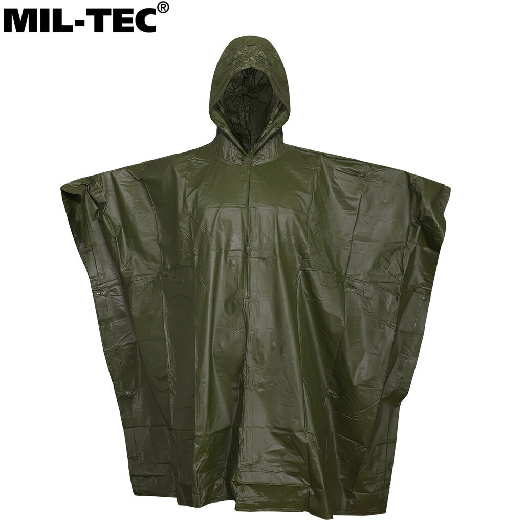 Lietusmētelis 5in1 PVC Mil-Tec 203x127, zaļš cena un informācija | Ūdensizturīgas somas, maisi, lietusmēteļi | 220.lv