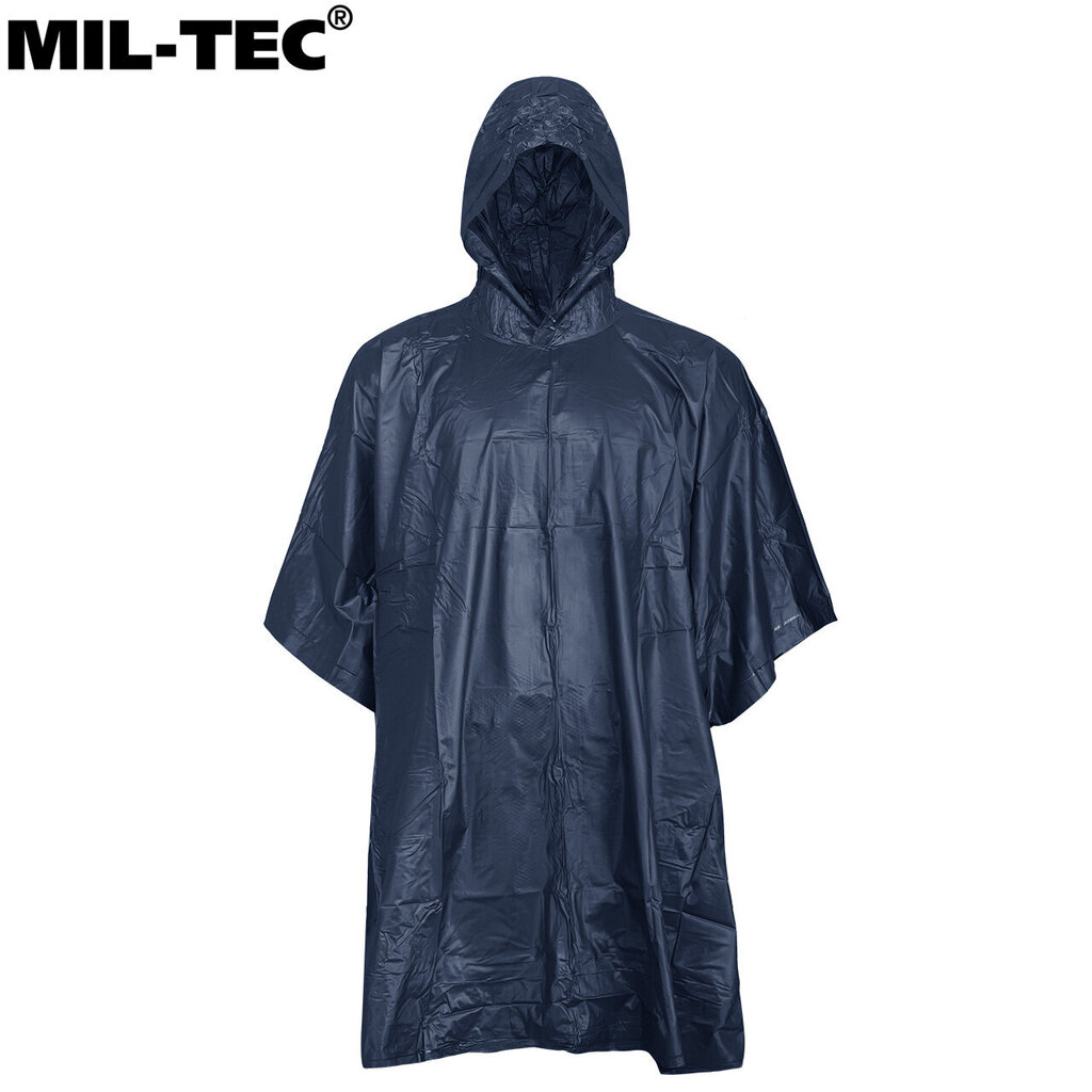 Lietusmēteļa pončo 5in1 PVC Mil-Tec 203x127, tumši zils cena un informācija | Ūdensizturīgas somas, maisi, lietusmēteļi | 220.lv