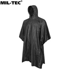 Lietusmēteļa pončo 5in1 PVC Mil-Tec 203x127 melns cena un informācija | Ūdensizturīgas somas, maisi, lietusmēteļi | 220.lv