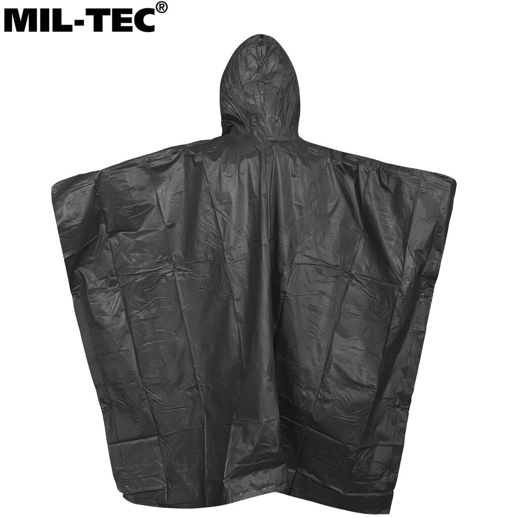Lietusmēteļa pončo 5in1 PVC Mil-Tec 203x127 melns цена и информация | Ūdensizturīgas somas, maisi, lietusmēteļi | 220.lv