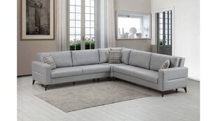 Stūra dīvāns-gulta Kristal 3+Corner+3, pelēks cena un informācija | Dīvāni | 220.lv