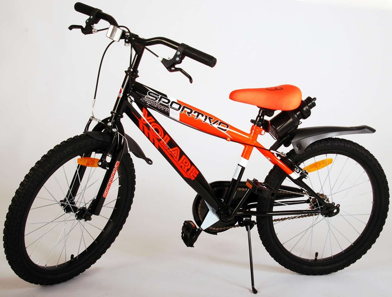 Bērnu velosipēds Volare Sportivo, 18", neona oranžs/melns, 2 rokas bremzes cena un informācija | Velosipēdi | 220.lv