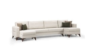 Stūra dīvāns-gulta Kristal Rest 2+Corner v2, smilšu cena un informācija | Dīvāni | 220.lv