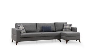Stūra dīvāns-gulta Kristal 3+Corner, pelēks cena un informācija | Dīvāni | 220.lv