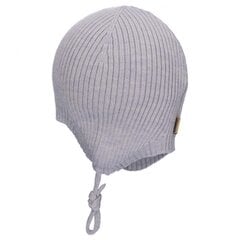 Merino vilnas cepure ar aukliņām TuTu 3-006761-157, pelēka cena un informācija | Zīdaiņu cepures, cimdi, šalles | 220.lv
