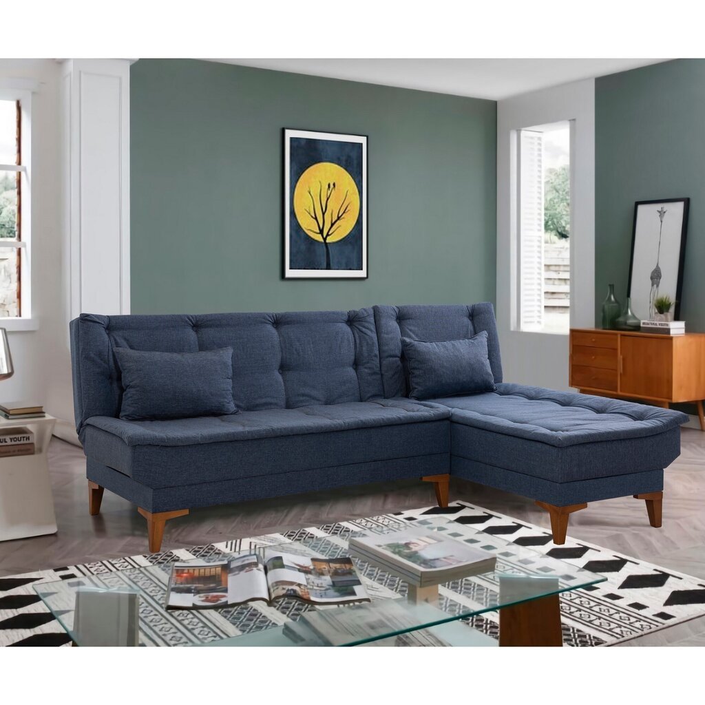 Stūra dīvāns-gulta Santo, zils цена и информация | Dīvāni | 220.lv