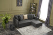 Stūra dīvāns-gulta Aydam Right, pelēks цена и информация | Stūra dīvāni | 220.lv