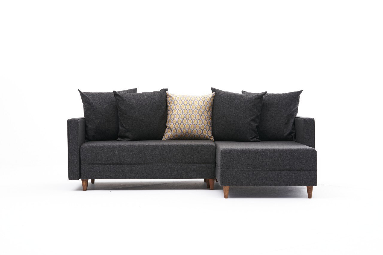 Stūra dīvāns-gulta Aydam Right, pelēks цена и информация | Stūra dīvāni | 220.lv