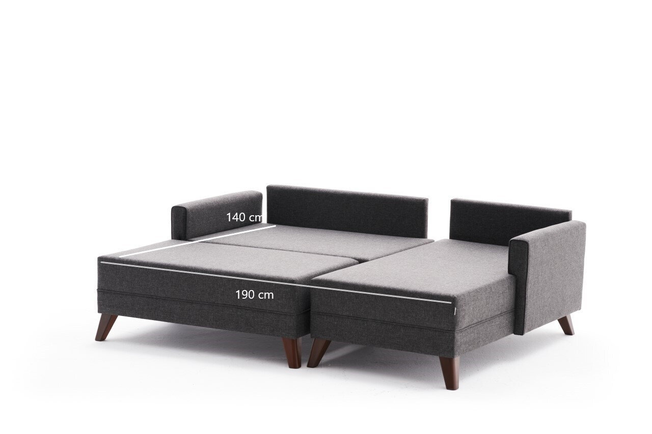 Stūra dīvāns-gulta Bella Mini Corner Sofa Right, pelēks cena un informācija | Dīvāni | 220.lv