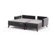 Stūra dīvāns-gulta Bella Mini Corner Sofa Right, pelēks cena un informācija | Stūra dīvāni | 220.lv