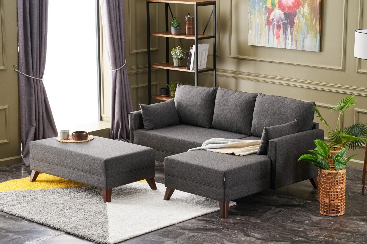 Stūra dīvāns-gulta Bella Mini Corner Sofa Right, pelēks cena un informācija | Dīvāni | 220.lv