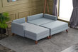 Stūra dīvāns-gulta Bella Soft Mini Köşe Left, zils cena un informācija | Stūra dīvāni | 220.lv