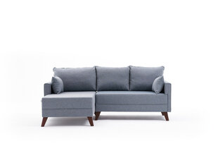 Stūra dīvāns-gulta Bella Soft Mini Köşe Left, zils cena un informācija | Dīvāni | 220.lv