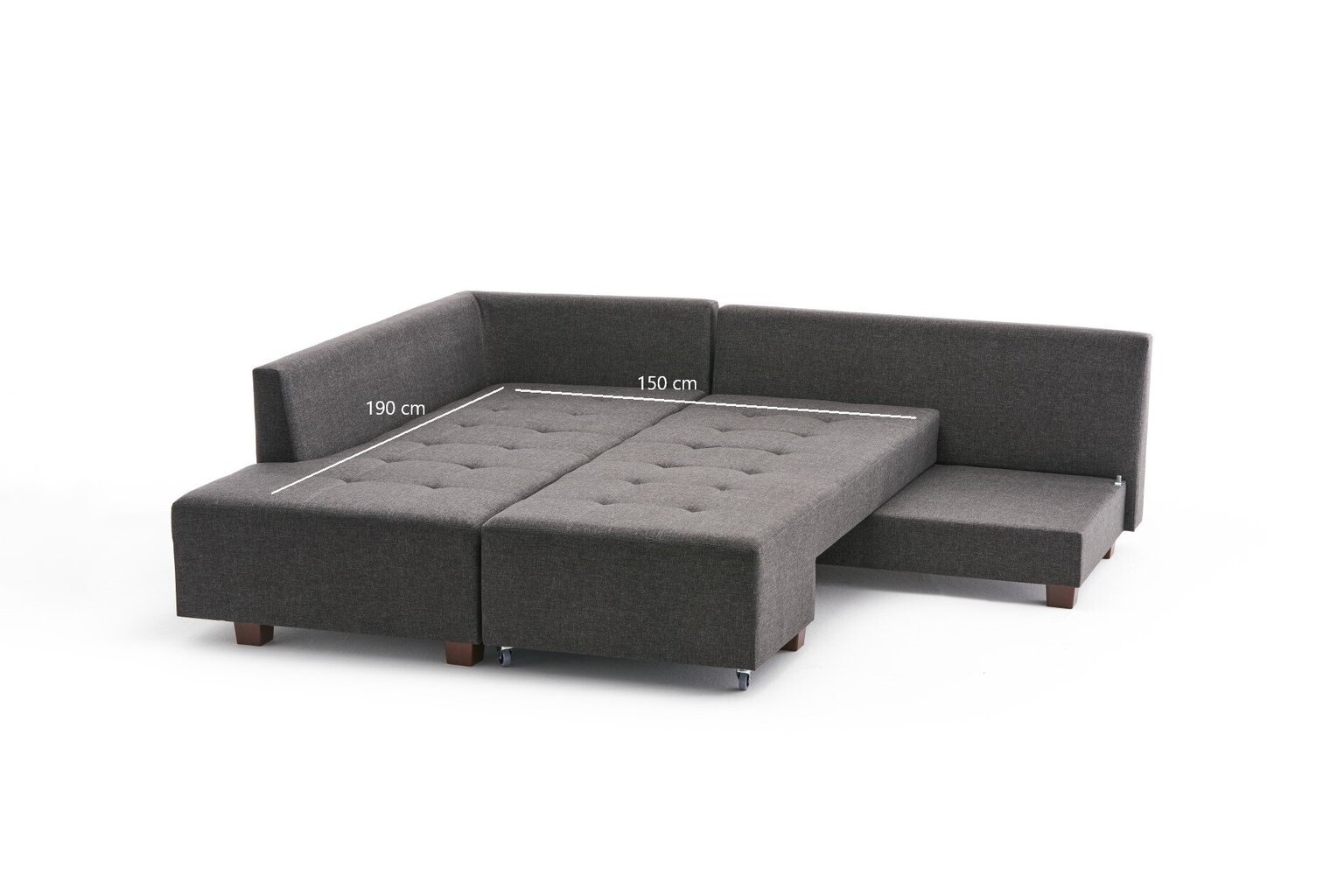Stūra dīvāns-gulta Manama Corner Sofa Bed Left, pelēks cena un informācija | Dīvāni | 220.lv