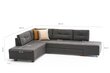 Stūra dīvāns-gulta Manama Corner Sofa Bed Left, pelēks cena un informācija | Dīvāni | 220.lv