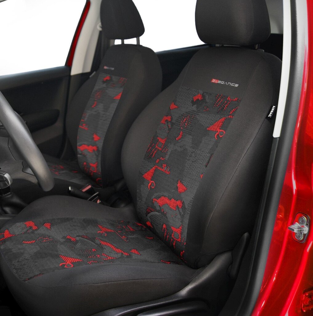 Priekšējo sēdekļu pārvalki, Elegance, melns ar sarkanu cena un informācija | Auto sēdekļu pārvalki | 220.lv