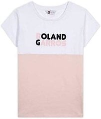 T-krekls sievietēm Roland Garros RTSW0420-ROB, balts/rozā цена и информация | Женские футболки | 220.lv