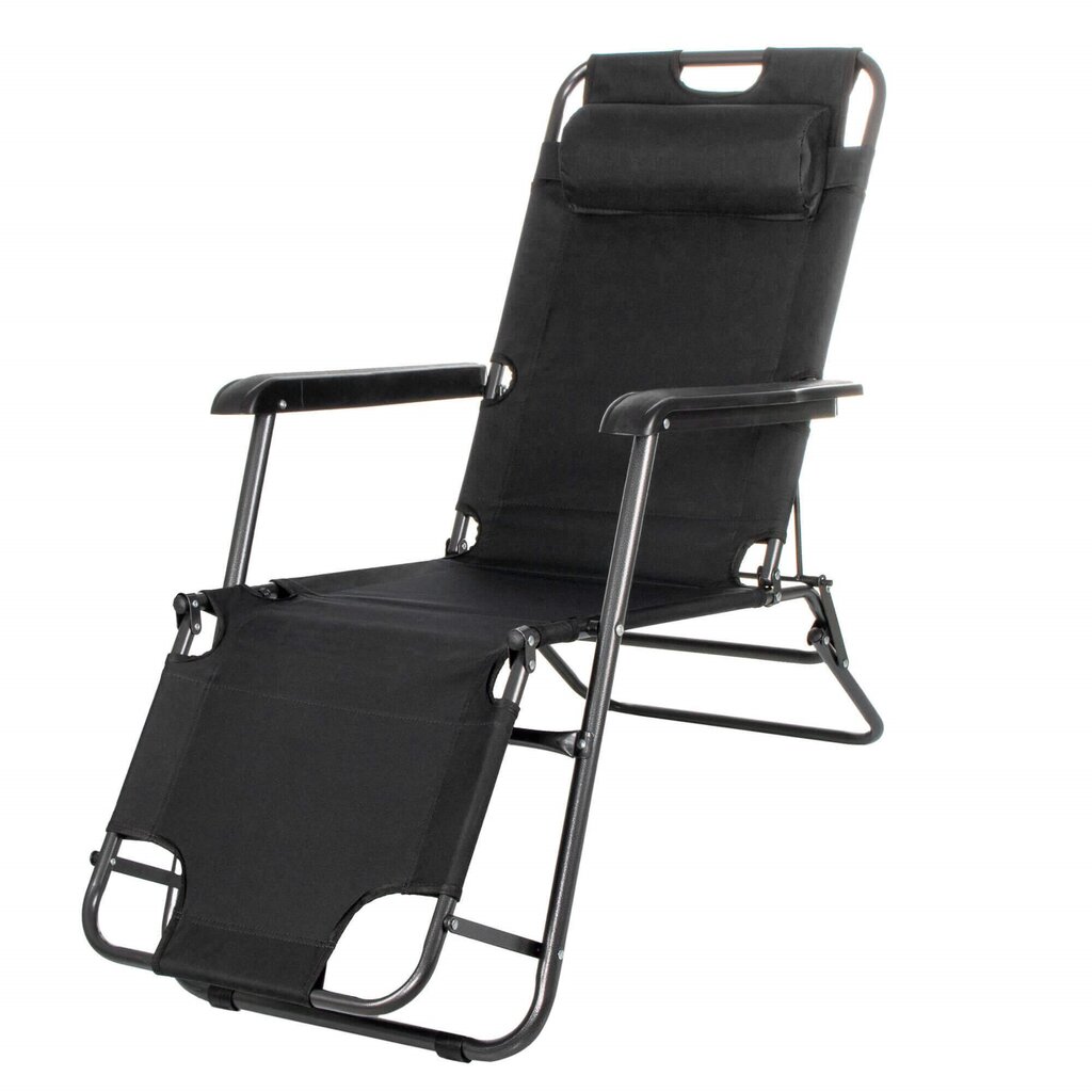 Regulējams dārza krēsls Springos GC0060, melns цена и информация | Dārza krēsli | 220.lv