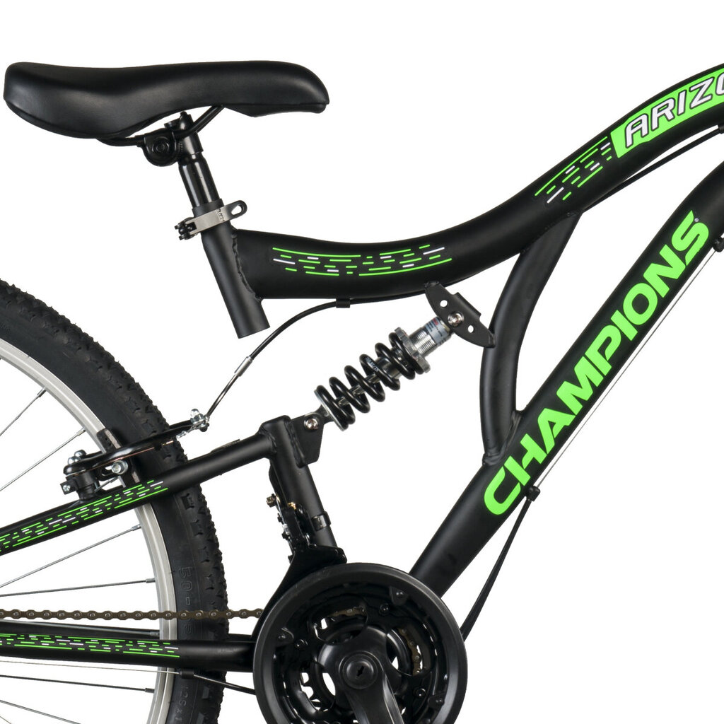 Kalnu velosipēds Champions Arizona ARI.2602, 26", melns/zaļš cena un informācija | Velosipēdi | 220.lv