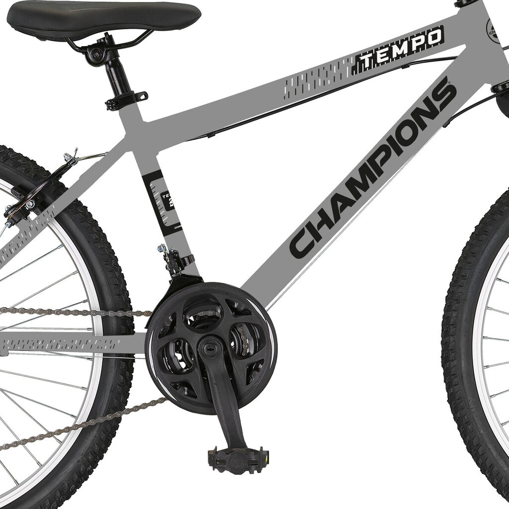 Pusaudžu velosipēds Champions Tempo TMP.2408, 24", pelēks/melns cena un informācija | Velosipēdi | 220.lv