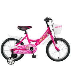 Bērnu velosipēds GoKidy Hello Girl HEL.1601, 16", rozā cena un informācija | Velosipēdi | 220.lv