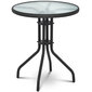 Balkona kafijas galdiņš Uniprodo, melns cena un informācija | Dārza galdi | 220.lv