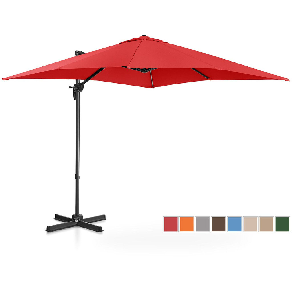 Dārza lietussargs Uniprodo, 250 x 250 cm, sarkans cena un informācija | Saulessargi, markīzes un statīvi | 220.lv