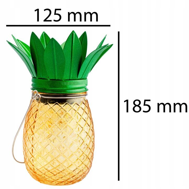 Polux stikla ananāsu saules lampa, 18,5 cm 10 gab. цена и информация | Āra apgaismojums | 220.lv