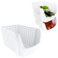 Ящик для овощей и фруктов, белый, 29x21x16 см цена и информация | Посуда, тарелки, обеденные сервизы | 220.lv