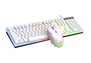 Проводная игровая клавиатура и мышь Elegant Choise GT100 со светодиодной подсветкой цена и информация | Клавиатуры | 220.lv