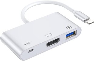 Адаптер для телефона/планшета с кабелем Lightning to HD TV цена и информация | Адаптеры и USB разветвители | 220.lv
