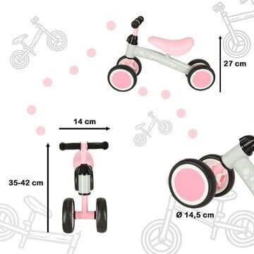 Četrriteņu līdzsvara velosipēds Trike Fix Tiny, 6", rozā cena un informācija | Balansa velosipēdi | 220.lv
