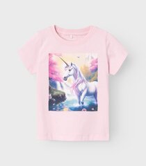 Детская футболка Name It, розовый цена и информация | Рубашки для девочек | 220.lv