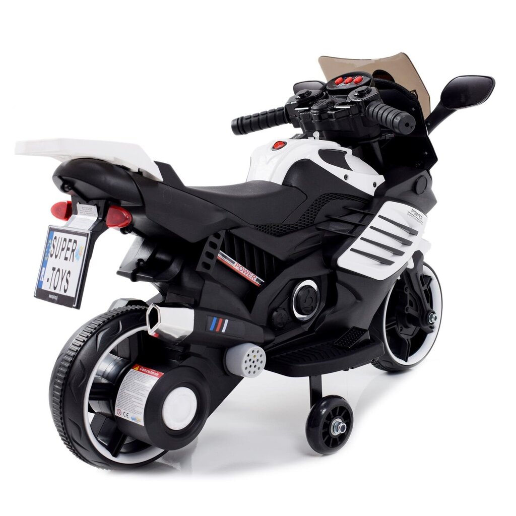 Vienvietīgs bērnu elektromocikls Power, melns cena un informācija | Bērnu elektroauto | 220.lv