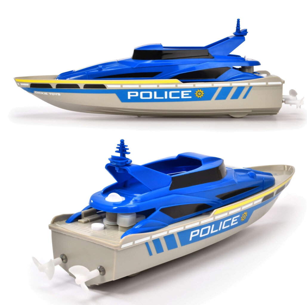 Tālvadības RC policijas laiva s Dickie Toys 201107003, zila cena un informācija | Rotaļlietas zēniem | 220.lv