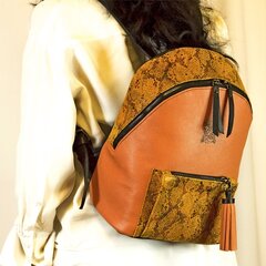 Большой женский рюкзак ручной работы Kristicija Leather Goods, оранжевый цена и информация | Куинн | 220.lv