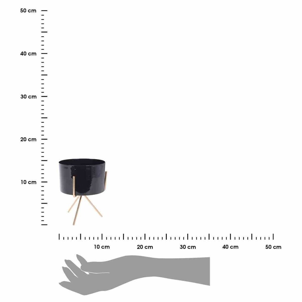 Puķu pods ar statīvu, melns, 16,5x10,5 cm cena un informācija | Puķu podi | 220.lv