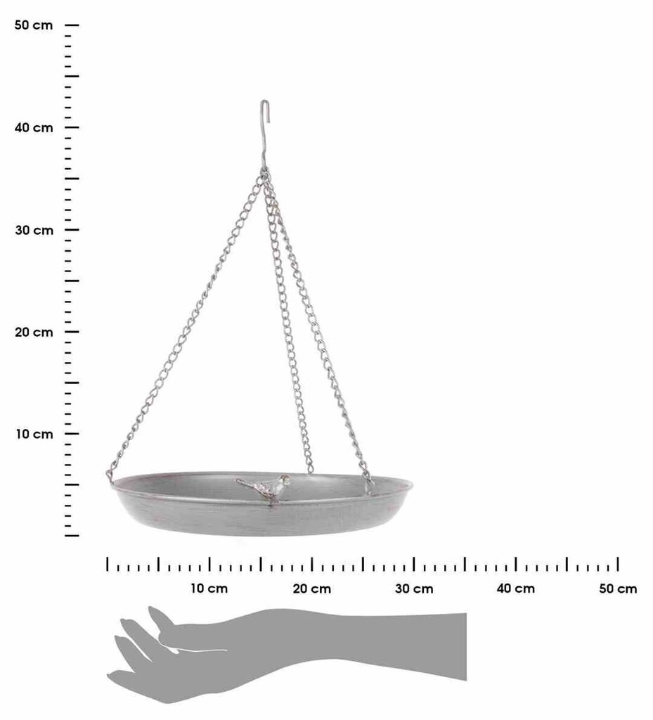 Piekarināma metāla putnu barotava Esschert Design, 30,4×30,4×5,8cm cena un informācija | Dārza dekori | 220.lv