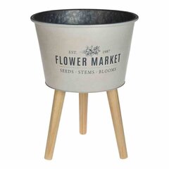 Puķu pods uz kājām Flower Market, 46x35x22,5 cm, balts cena un informācija | Puķu podi | 220.lv