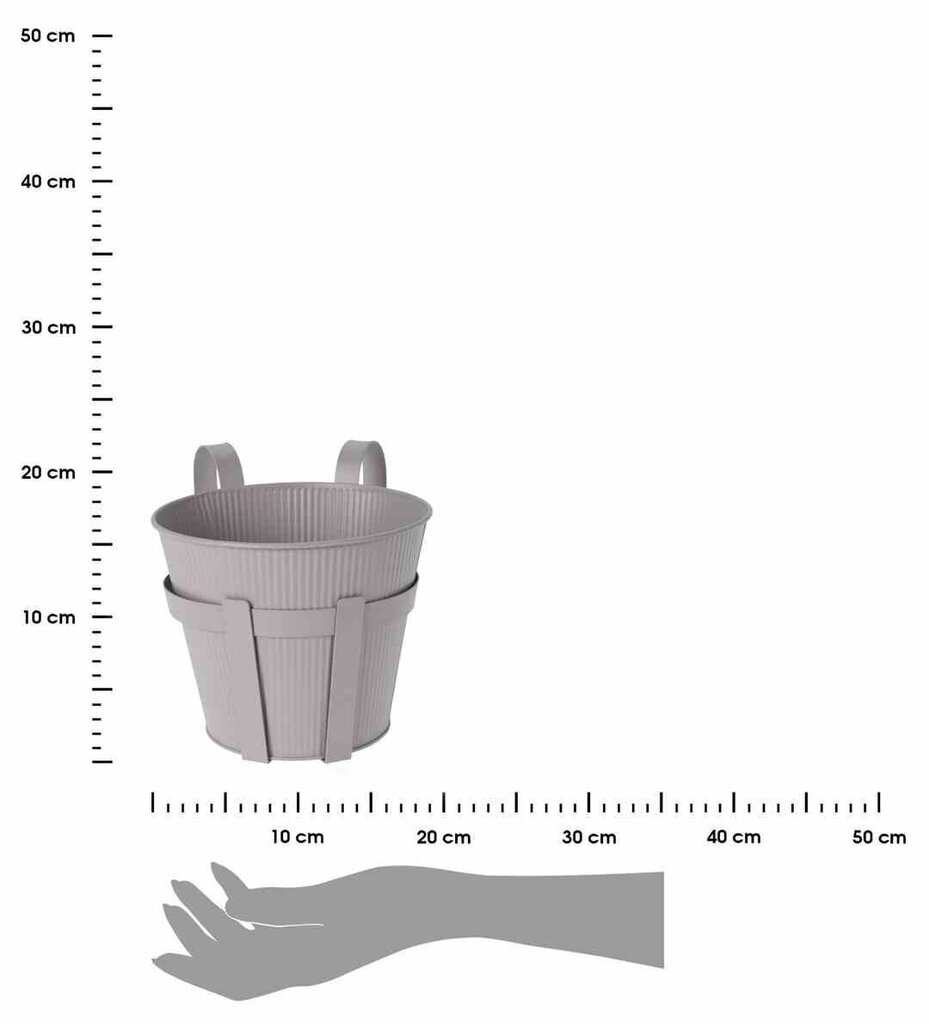 Balkona puķu pods ar turētāju, 20x18x19,5 cm cena un informācija | Puķu podi | 220.lv