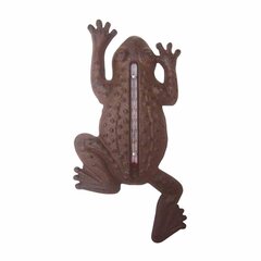 Dekoratīvais čuguna āra termometrs Frog, 1,6×12×23,5 cm cena un informācija | Dārza dekori | 220.lv