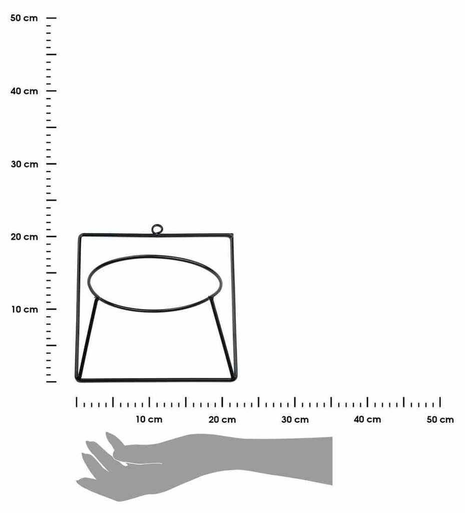 Piekarināms metāla puķu podu turētājs Loft, 22 cm, melns cena un informācija | Ziedu statīvi, puķu podu turētāji | 220.lv