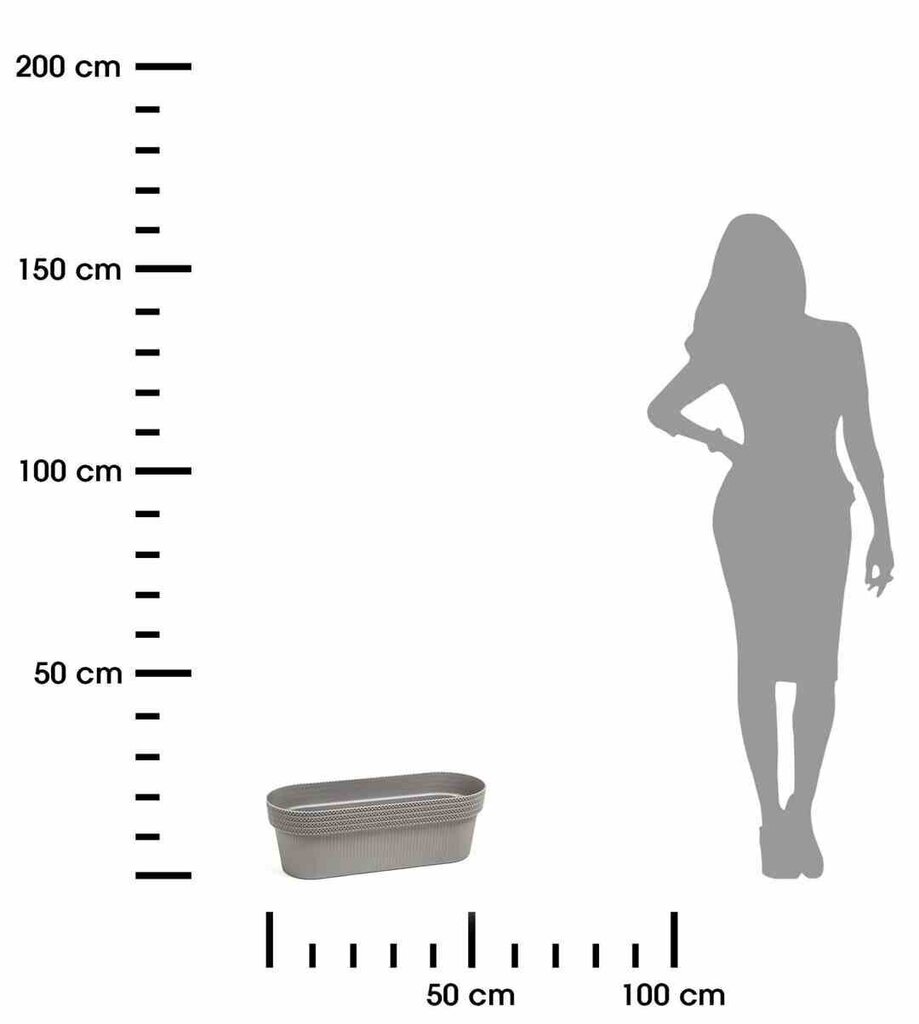 Balkona puķu pods ar statīvu un turētāju Fancy, 50x20x17 cm cena un informācija | Puķu podi | 220.lv