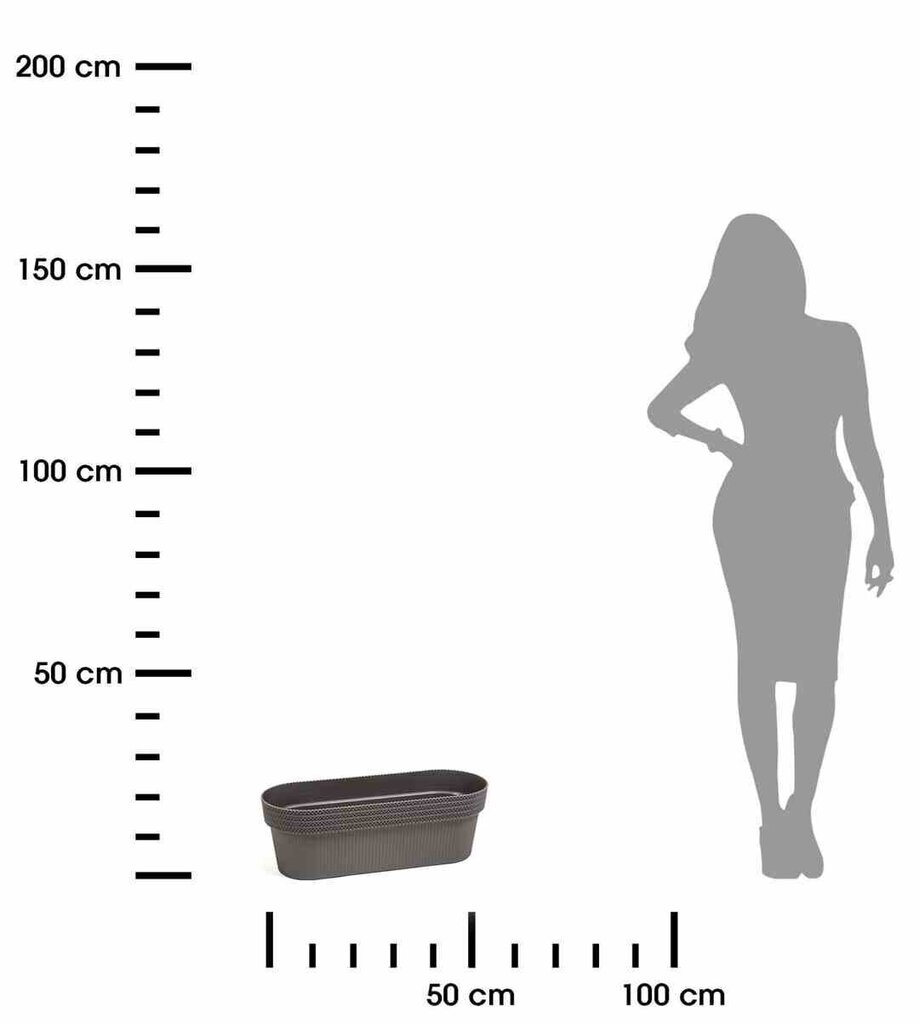 Balkona puķu pods ar statīvu un turētāju Fancy, 50x20x17 cm cena un informācija | Puķu podi | 220.lv